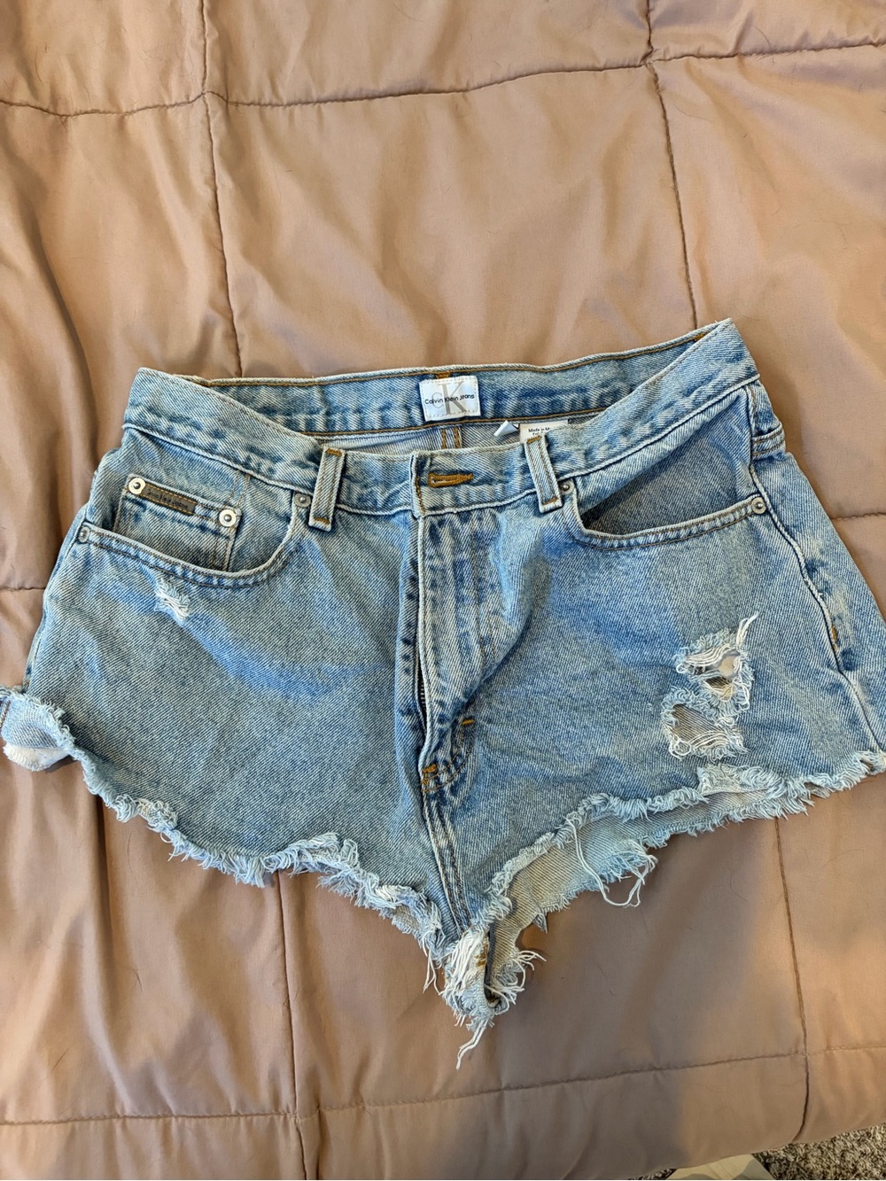 BUNDLE OF 2 Calvin Klein cutoff denim shorts